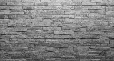 Gray stone brick facade pattern applied to architectural background