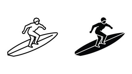 Surfer riding wave on surfboard