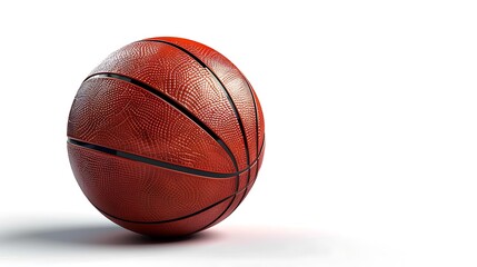 Obraz premium Realistic basketball with textured surface, isolated on white backdrop