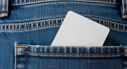 White Card in Back Pocket of Jeans.