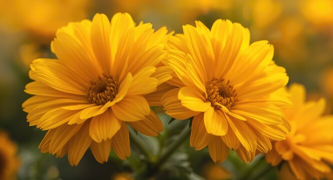 Yellow Tithonia Diversifolia Flowers with Bright Radiant Hue