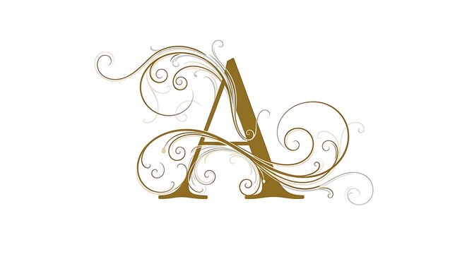 Elegant initial letter with floral design