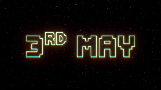 3rd May Neon text with retro style