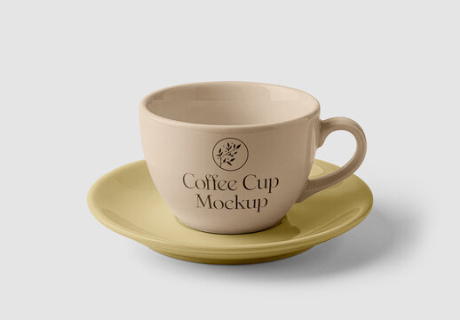 Porcelain Cup Studio Shot Mockup