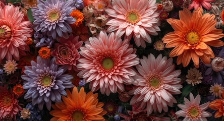 Fototapeta premium Colorful and lively floral abstraction executed as 2d graphic art