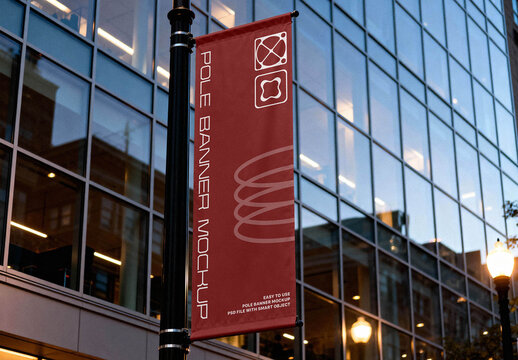 City Pole Banner Mockup