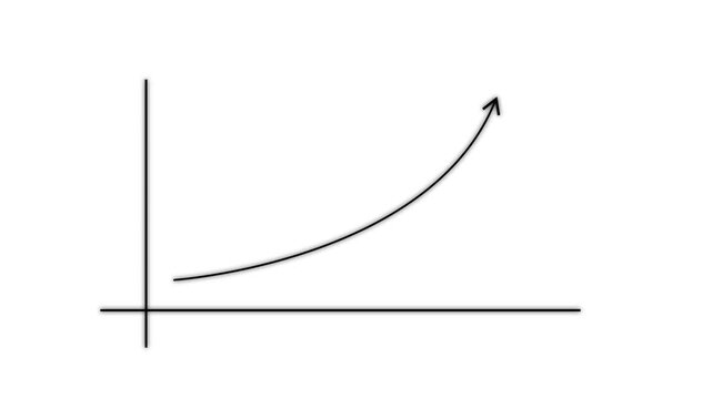 Business growing graph with thin arrow icon. Arrow for growing business progress. Business graph chart showing marketing sales profit increasing to future target.