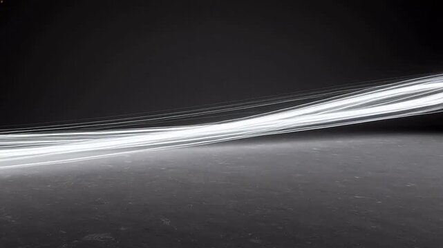 Abstract white light streaks on dark background