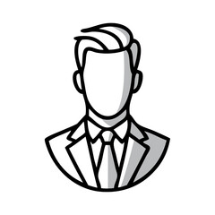 Logo sastrería de ropa de caballero. Dibujo con líneas de la cara de un hombre con chaqueta, camisa y corbata © teracreonte