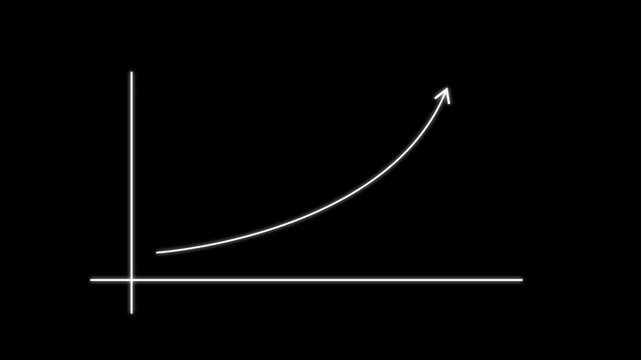Business growing graph with thin arrow icon. Arrow for growing business progress. Business graph chart showing marketing sales profit increasing to future target.
