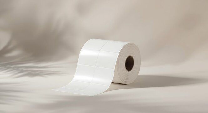 Heat transfer compatible blank label roll with sticky backing