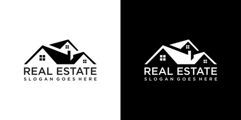 Roof and home logo vector design concept. Real estate logo
