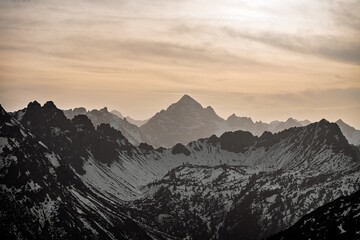 Hochvogel Peak Winter Dusk With