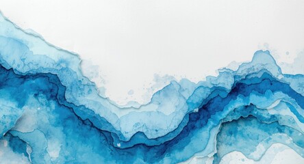 Obraz premium Vivid watercolor design showcasing abstract wave forms with paper texture background and copy space