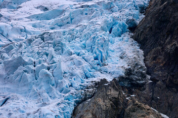 Buarbreen Glacier Ice and Rock Contrast in Folgefonna National Park, Norway