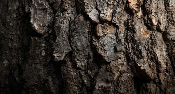 Natural tree bark rough texture background with studio light for abstract use