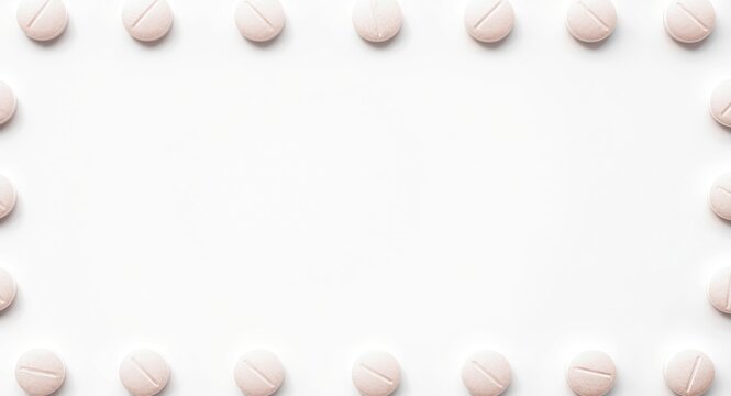 Medical amoxicillin drug tablets with clear area for text input