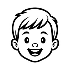 Dibujo sencillo con líneas de la cara de un niño alegre © teracreonte