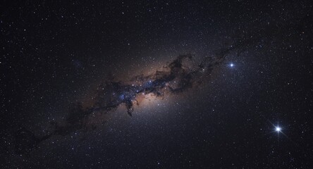 Fototapeta premium Star filled cosmic panorama with intricate nebula structures
