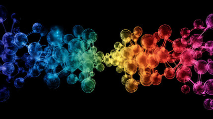 Obraz premium Intermolecular electron resonance effect visualized in high clarity with color-coded atoms 