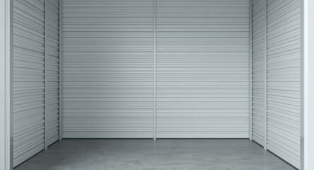 Empty storage spot arranged with copy space for text use