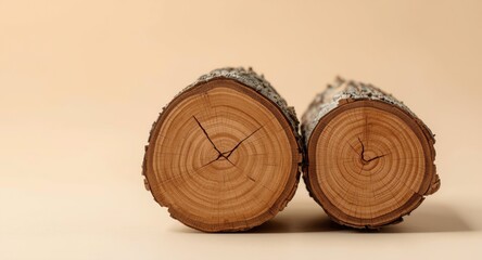 Naklejka premium Robust natural material cut from forest trees