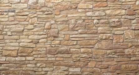 Obraz premium Beige brown stone brick background featuring textured surface