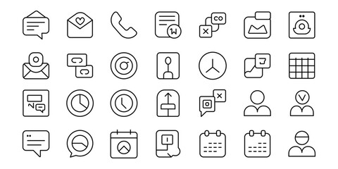 Fototapeta premium Professional Designer Line Icon Set with Fully Editable Vector Strokes. Collection of thin line icons for web and app design, editable stroke, perfect for websites, books, cards, apps, vector cartoon.