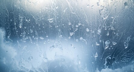 Obraz premium Elegant icy textures on window with copy space to complement winter holiday visuals