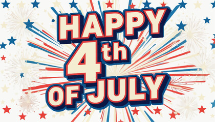 Naklejka premium Vibrant 4th of July Celebration Design