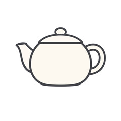 Obraz premium Ceramic Teapot Vector Icon