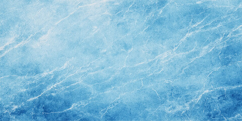 A fresh abstract nature background featuring the cool blue water surface and frozen ice textures of a shimmering summer sea under a bright winter sky © BIBI