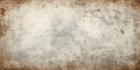 Fototapeta premium Vintage aged rusty metal surface with a grungy textured pattern on an old rough concrete wall backdrop