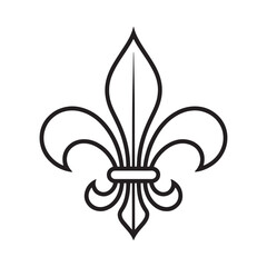 A stylized fleur de lis illustration with a black outline on a white background © MSTASIA