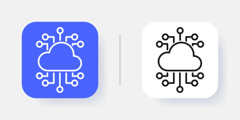 Obraz premium Cloud Computing UI Button Icon with Active and Inactive States – Modern SaaS Dashboard Interface Element