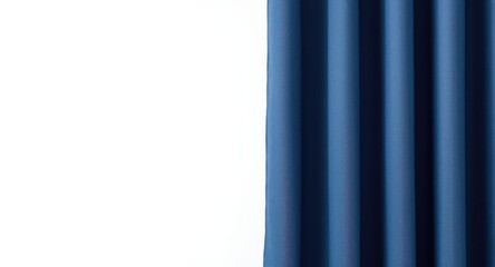 Solo blue curtain isolated with sharp clipping path on plain color background