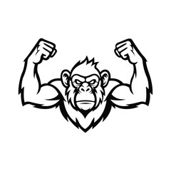 chimpanzee mascot logo vector design template simple and modern style eps 10