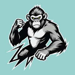 chimpanzee mascot logo vector design template simple and modern style eps 10