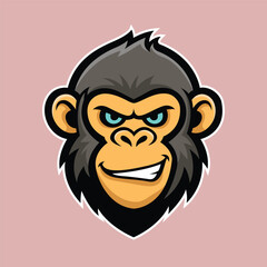chimpanzee mascot logo vector design template simple and modern style eps 10