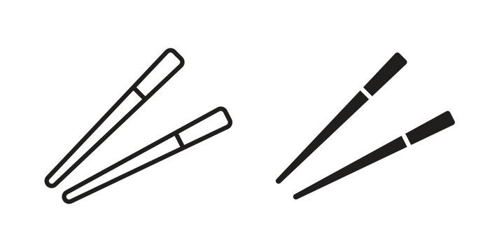Chopsticks icons for templates, web design and infographics
