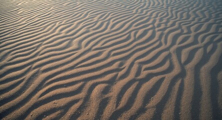 Obraz premium Natural sand ripple texture on beach surface with copy space