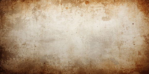 Obraz premium Worn antique parchment with a stained grunge texture provides a blank vintage brown paper background for retro design projects
