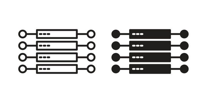 data streaming icons for templates, web design and infographics