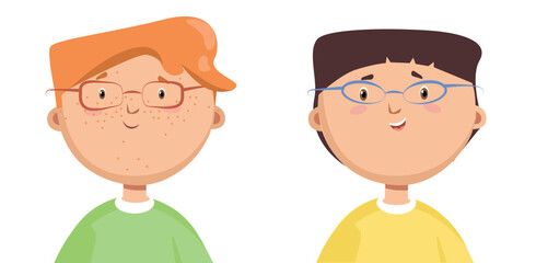 Fototapeta premium Two characteristic images of two boys