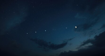 Fototapeta premium Night sky panorama illustrating planetary alignment occurrence