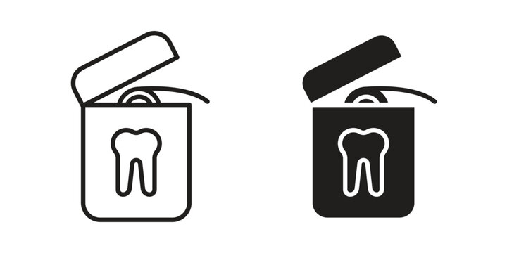 Dental floss icons for templates, web design and infographics