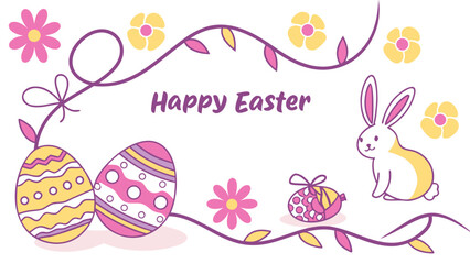 easter greeting card with bunny