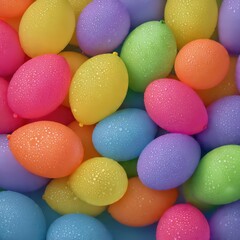 Colorful Pastel Balloons Celebration Background 4K Generative AI