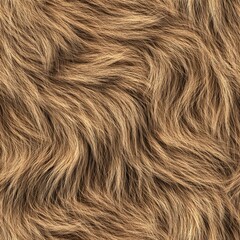 Naklejka premium Detailed view of light brown fur with soft, wavy patterns creating a natural and warm appearance, ideal for backgrounds or design concepts.