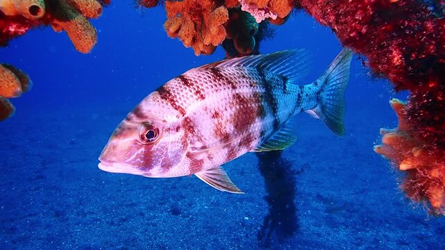水中でのんびり泳ぐ鯛